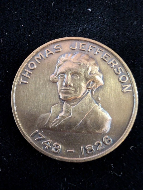 Thomas Jefferson 1743-1826/Monticello Virginia Medal