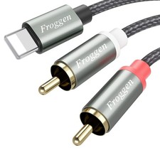 2-Male RCA to iOS Adapter Audio Stereo Cable Aux Cord Compatible with iPhone Pad