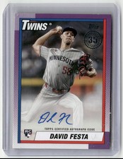 2025 Topps - 1990 Topps Autographs David Festa Rookie Auto Minnesota Twins