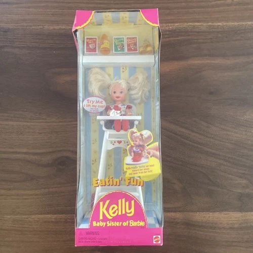 Eatin' Fun Kelly #18582  High Chair Food Pigtails Vintage 1997 Mattel NIB