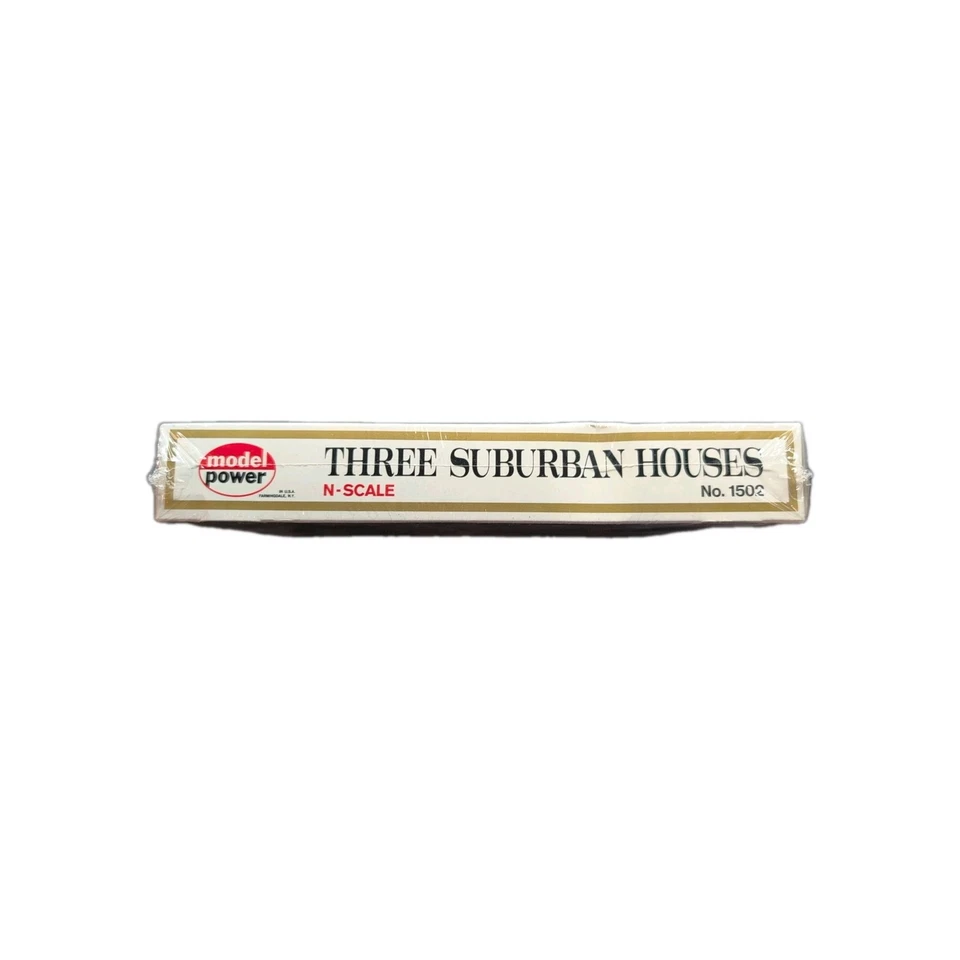 Model Power N-Scale Three Suburban Houses Easy to Build Kit No. 1502 SEALED Rare - Image 4 of 4