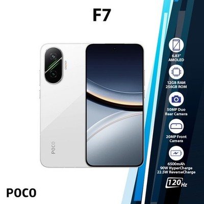 Xiaomi POCO F7 5G Android Cell Phone (New/12GB+256GB/WHITE/Dual SIM/Unlocked)