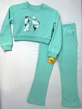NWT Girls ROXY sweatsuit 2pc sweatshirt sweatpants 5 6 seafoam green 60