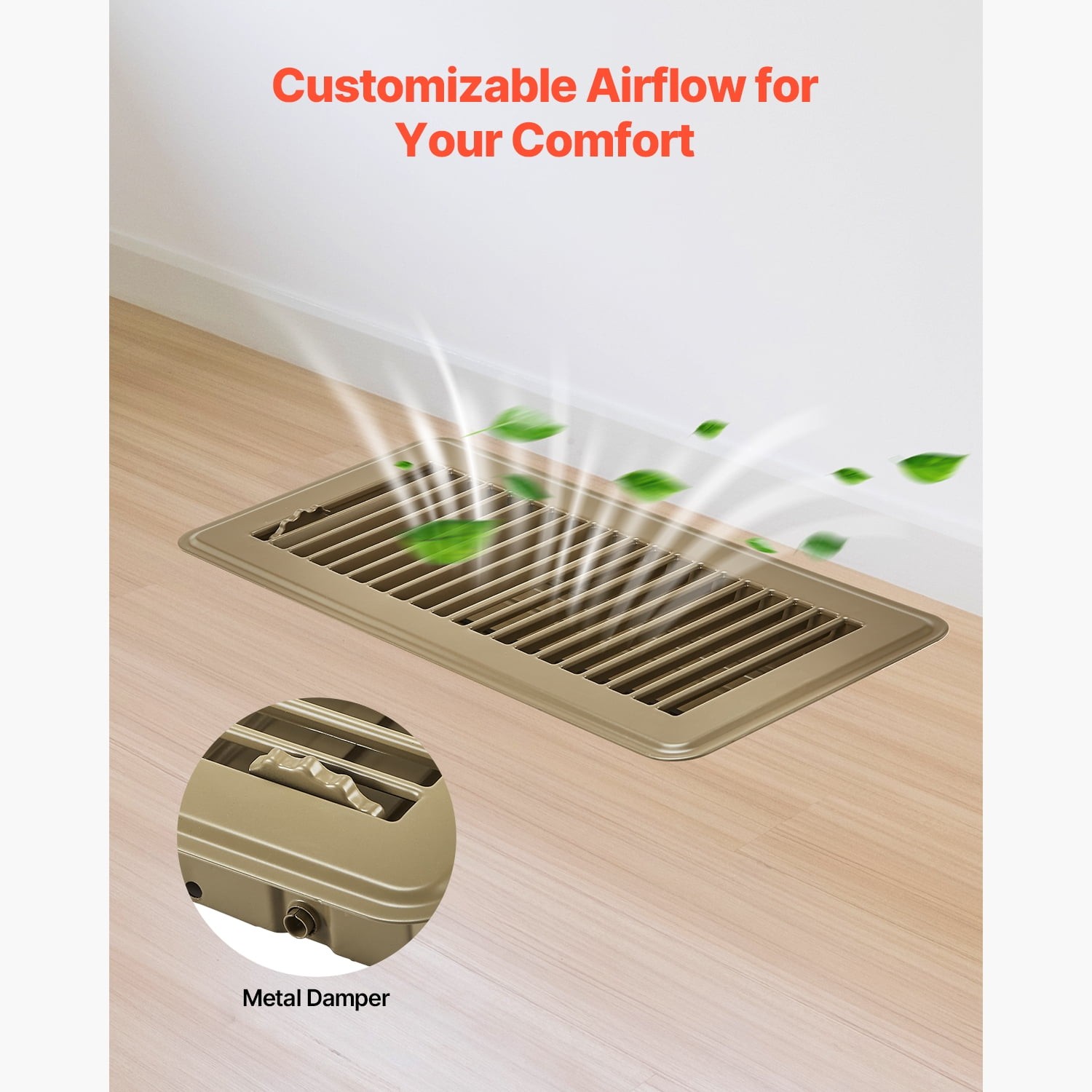 как выглядит 6 Pack Floor Register 4x10 for Sidewall and Floor Heavy Duty Steel Walkable фото
