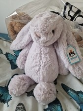 Jellycat Medium Bashful Lavender Bunny. Rare Retired Soft Toy Gift