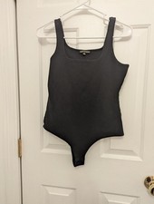 Shinestar womens black tank top bodysuit size medium