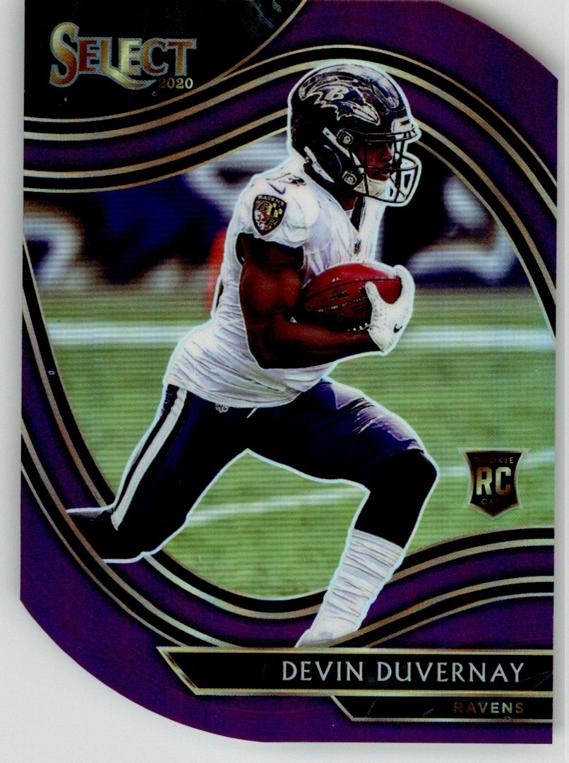 Devin Duvernay 2020 Select Purple Prizm Die Cut 377 Baltimore Ravens Rookie