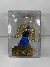 Vintage Roman Inc Angel Ornament September Birthstone Sapphire Blue Plastic