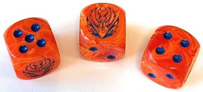 Para Bellum Games Conquest: Weaver Courts Logo On Peach Marbled Dice 24ct