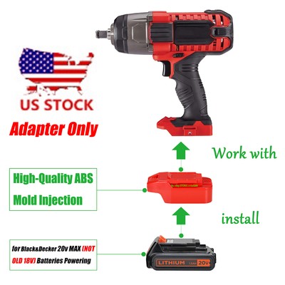 Adapter for Bauer 20v Tools, Fits Black & Decker 20v MAX (Not 18V) Battery Power