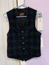 Vtg Pendleton Blackwatch Tartan Vest Virgin Wool USA Sz S