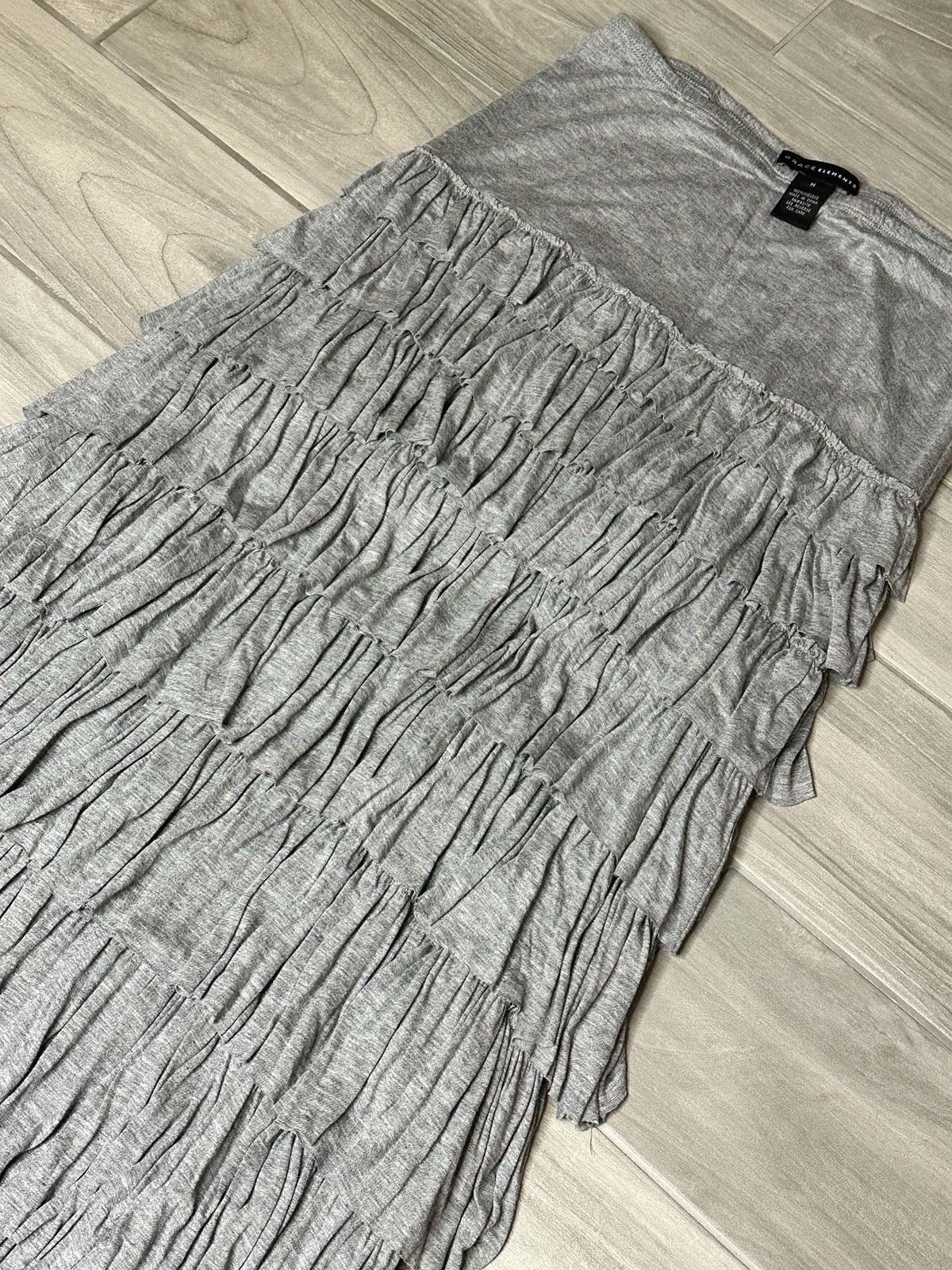 Grace Elements Women's Gray Ruffled Multi Tiered … - image 2