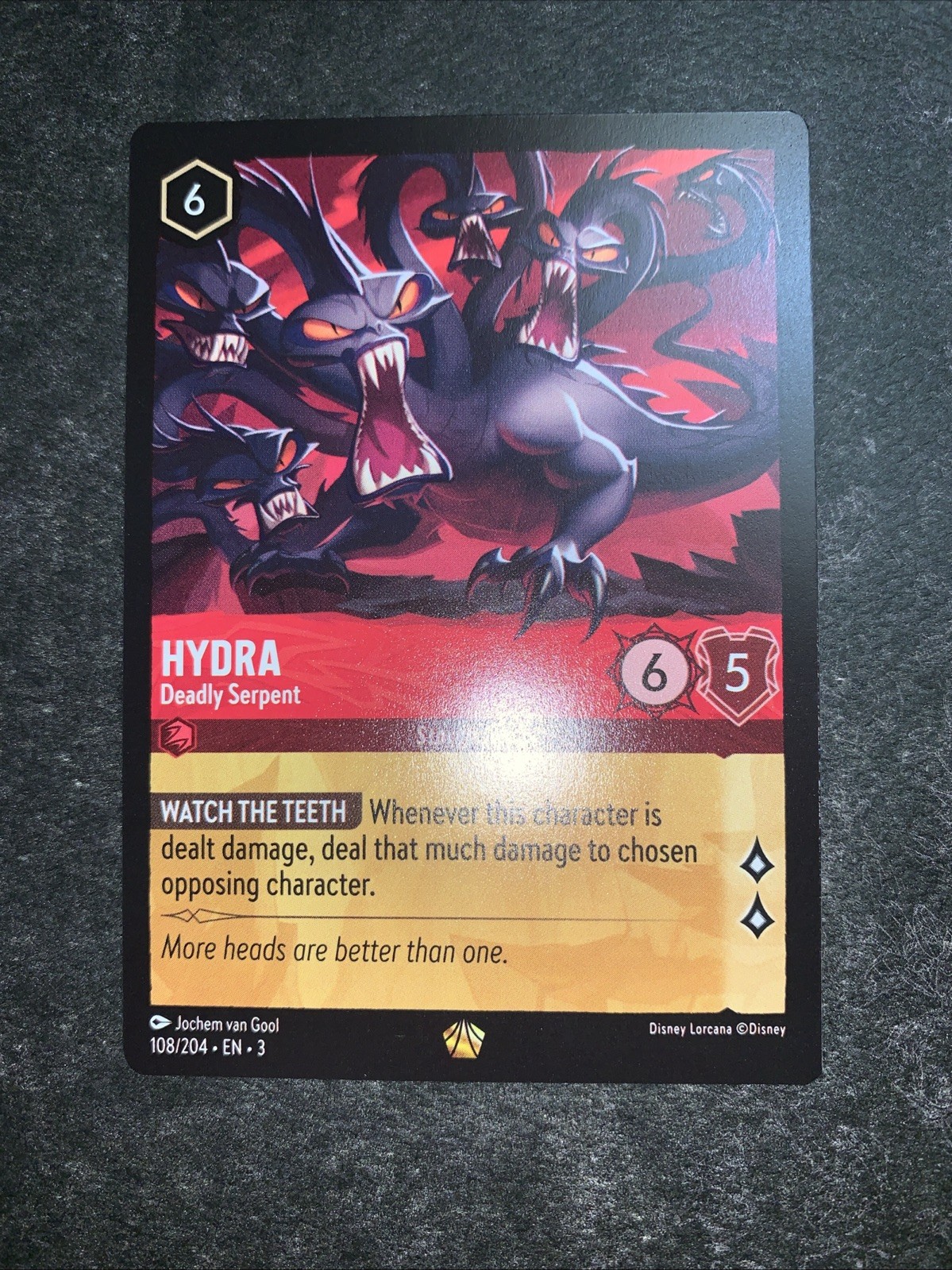 Disney Lorcana - Hydra – Deadly Serpent 108/204 Into the Inklands Legendary NM