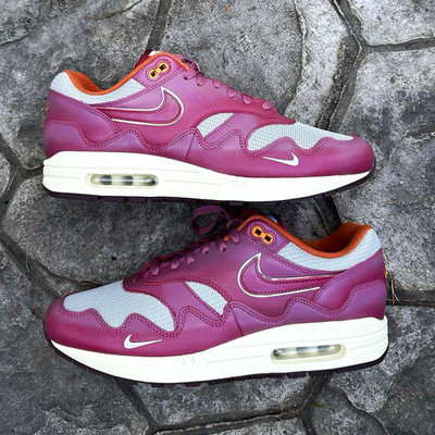 Nike Patta x Air Max 1 Rush Maroon Metallic Silver DO9549-001 New w/ Box