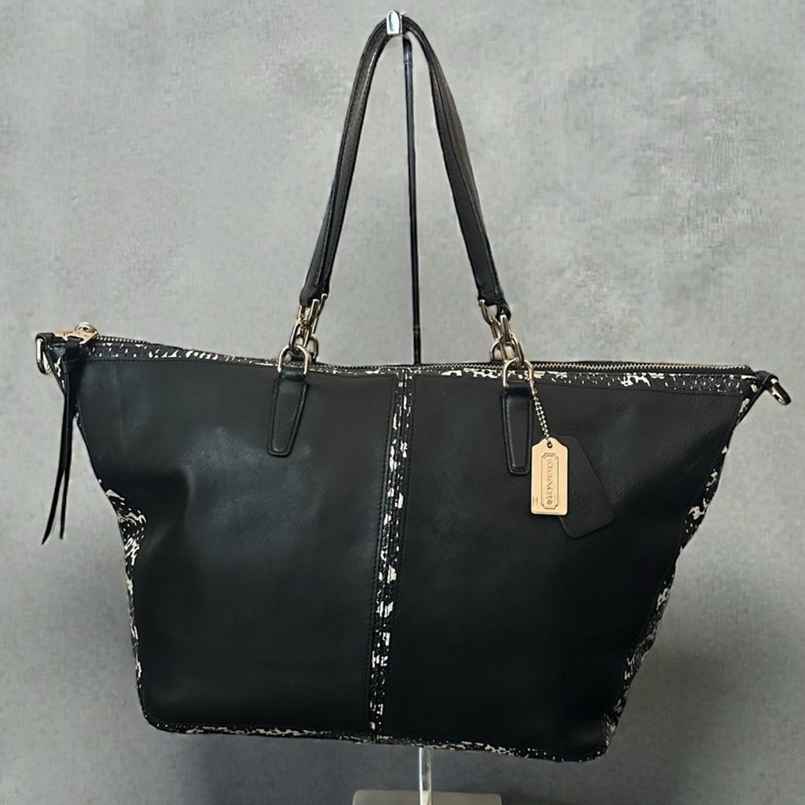 Coach Bleecker Two Tone Python Embossed Leather C… - image 1