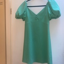 Alice Olivia Minty Green Puff Sleeve Dress Size 4