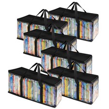 Stock Your Home DVD Storage Bags Set of 6 Media Organizer Bag for DVDs, CDs,...