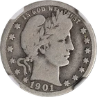 1901-O Barber Quarter NGC G6 Nice Eye Appeal Nice Strike