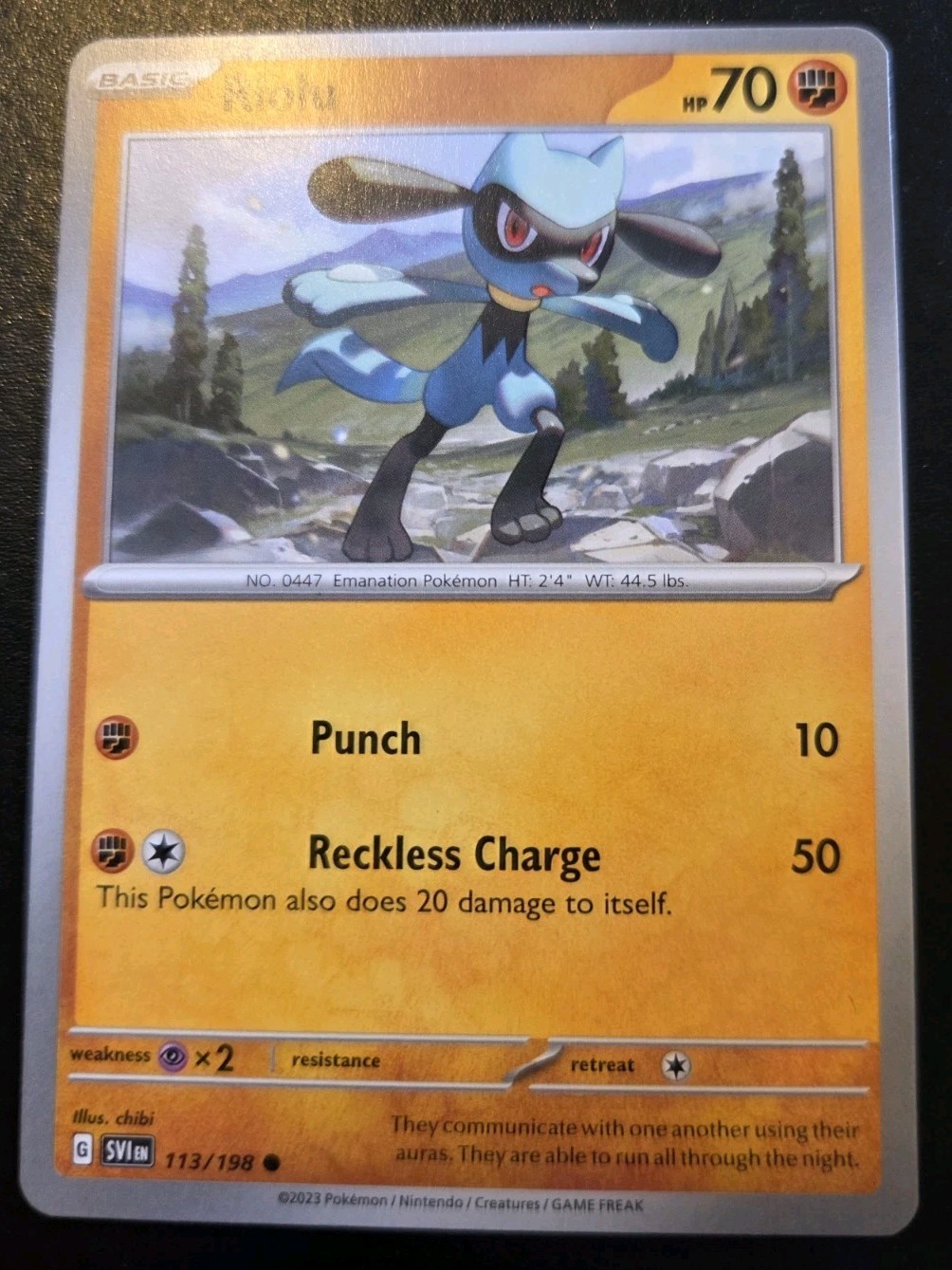 Riolu 113/198 Common Scarlet & Violet Pokemon TCG