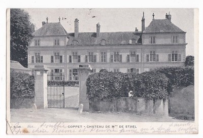 Old postcard SWISS VAUD near NYON shores Lake Leman COPPET castle of Mrs. de STAEL 1903