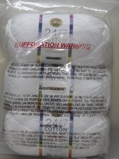  3 Pack Lion Brand Yarn 761-100 24/7 Cotton Yarn, White Sealed NEW