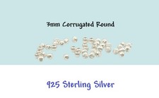 42 pc 925 Sterling Silver 3mm Corrugated Round Beads Spacers