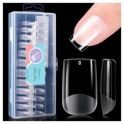 Kurz Quadrat Nägel tips ? Full Cover Clear Gelnägel Short Square Soft Gel Nail T
