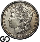 1899 Morgan Silver Dollar Coin, Choice XF+ Semi-Better Date