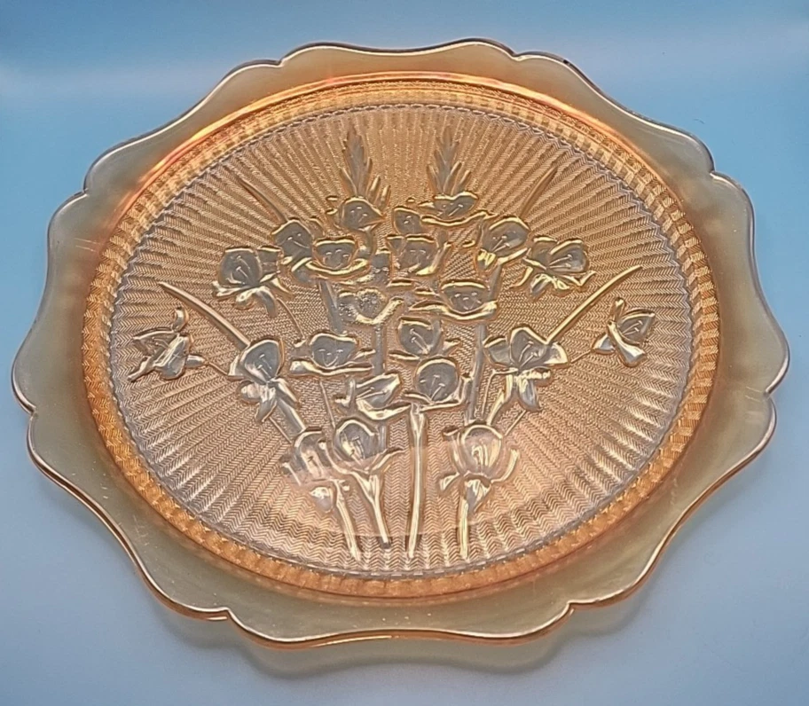 Jeannette Glass Iris Iridescent 12" Sandwich Serving Plate