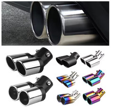 Chrome Car Stainless Steel Rear Dual Exhaust Pipe Tail Muffler Tip Bend Round Chrome Car Stainless Steel Rear Dual Exhaust Pipe Tail Muffler Tip Bend Round