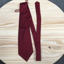 Polo Ralph Lauren Silk Tie Burgundy Red Basketweave Checker Geometric Necktie