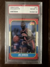 Joe Dumars 1986 Fleer Rookie Card #27 PSA 8 RC. rookie card picture