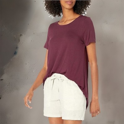 Amazon Essentials Relaxed-Fit Short-Sleeve Scoopneck Swing Tee Wine XXL NWT