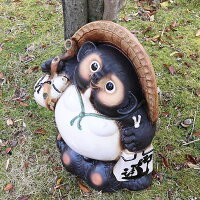 Shigaraki Ware Tanuki Statue 20-go ''Fukufuku Hineri'' [ta-0079]