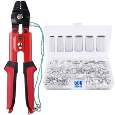 Fishing Crimping Tool Kit, Crimping Pliers with 500pcs Aluminum Crimp Sleeves...