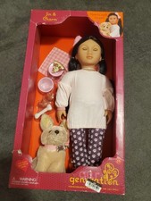 Our Generation Jin  Charm 18" Doll  Pet Set damaged box