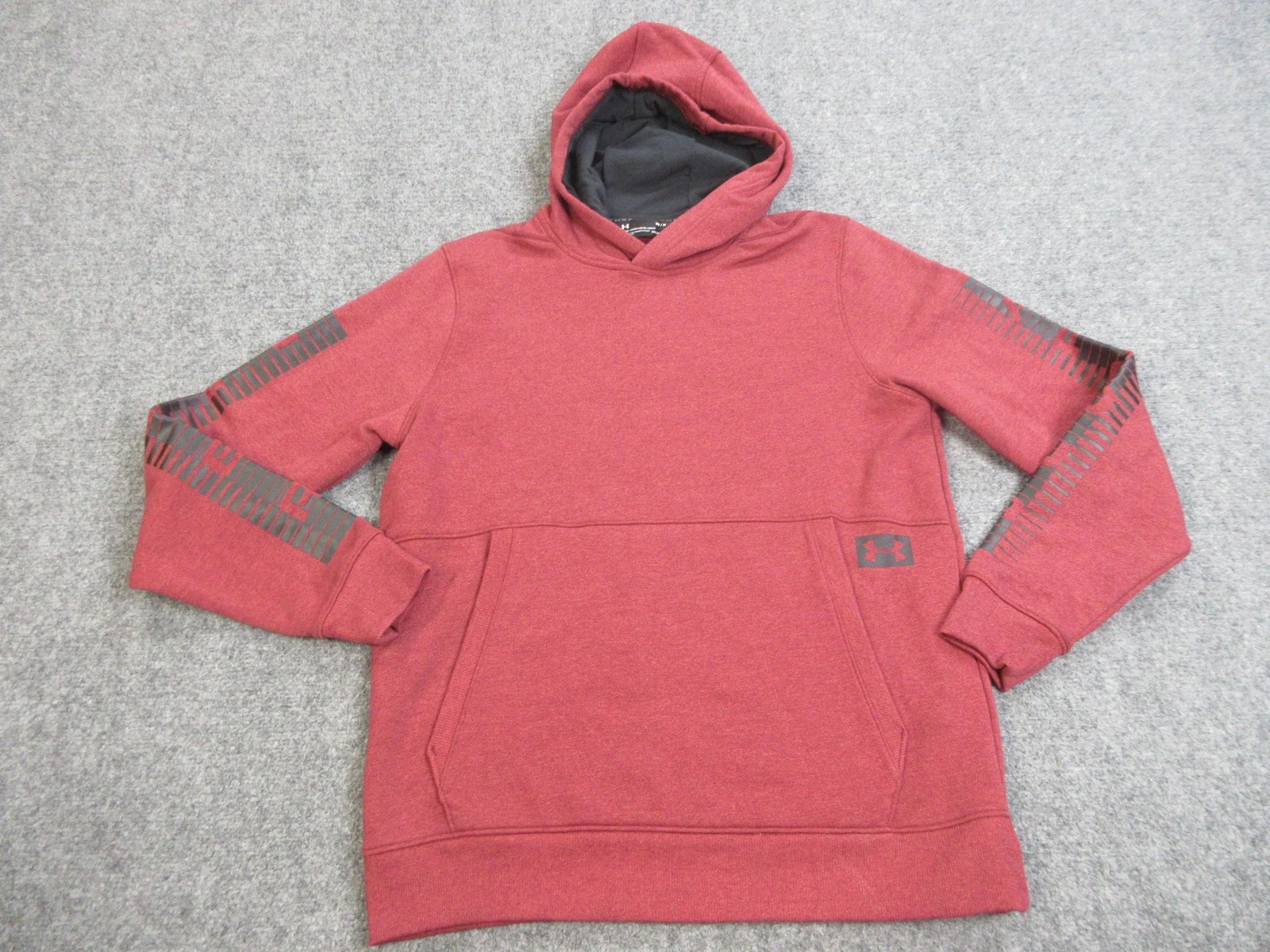 Under Armour Hoodie Sweatshirt Mens Medium Red Threadborne ColdGear Fitted Warm