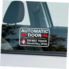 10PCS Automatic Door Alert Stickers for Taxi Rideshare - 4x2.5 Inch Vinyl