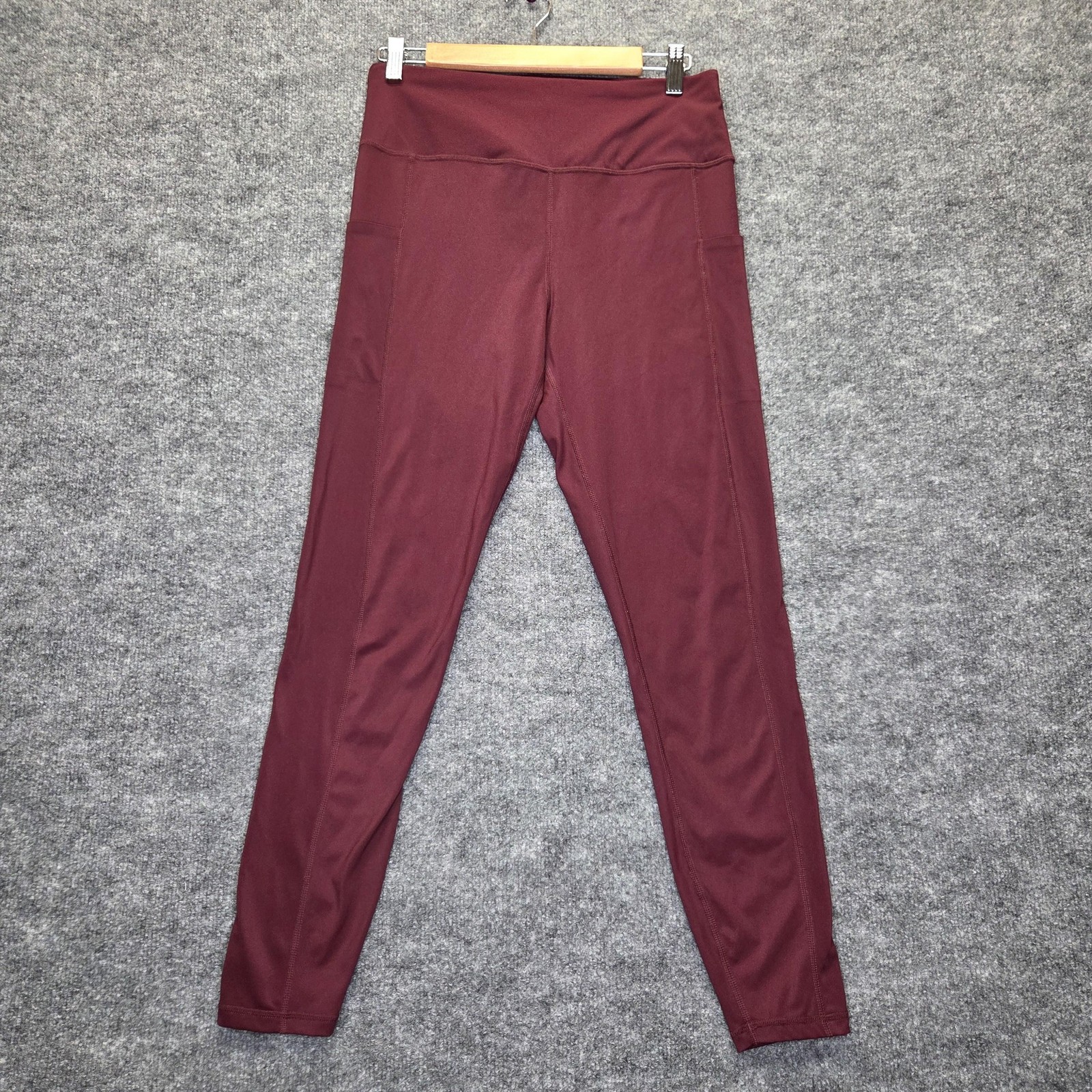 OUGES Leggings Womens XL Burgundy High Waisted Yo… - image 1