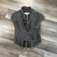 Vintage Justice Size Large Top Green Cotton Blend Romantic Grunge Indie Utility