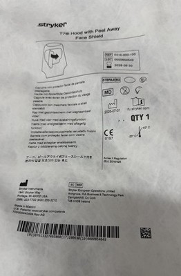 Stryker T7 Plus Hood With Peel Away Face Shield 0416-800-100 Lot Of 7
