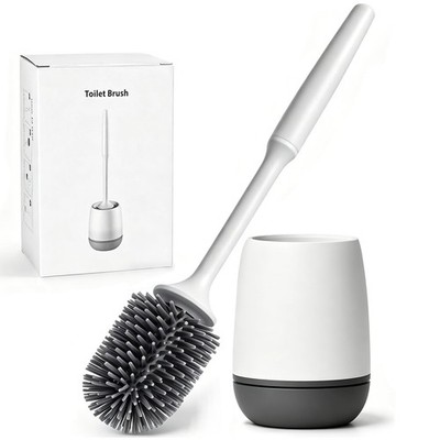 MEKEET Silikon Toilettenbürste und Halter, Badezimmer Bodenbelag Upgrade, weiß 