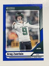 2024 Panini Donruss Football Greg Zuerlein-#86 Blue Press Proof. New York Jets