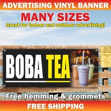 BOBA TEA Advertising Banner Vinyl Mesh Sign drink lemonade water coffee dessert