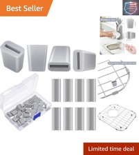 40-Piece Hard Rubber Sink Grid Feet Set - Durable Kitchen Rack Protectors.