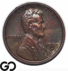 1929-D Lincoln Cent Wheat Penny, Choice AU Scarcer Date