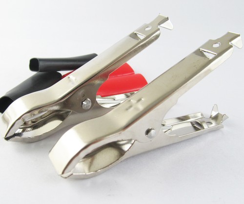 Clip de abrazadera aislada de cocodrilo para batería de coche de 2 colores 30A 75 mm Reb y negro - Imagen 3 de 4