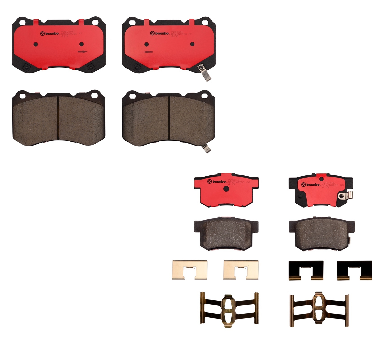 Front & Rear Ceramic Brake Pads Kit for Acura TL TypeS w/ Brembo Brake