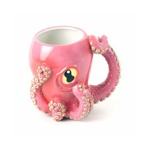 Pink Octopus Ceramic 3D Coffee Mug With Tentacle Handle (844828053370)