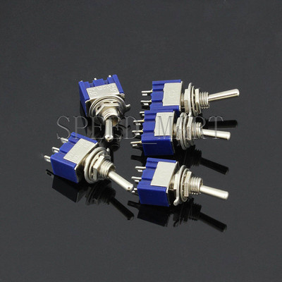 5 PCS Mini Slide Toggle Switch Switches 6A 125VAC 3 Pins SPDT ON-OFF-ON ...